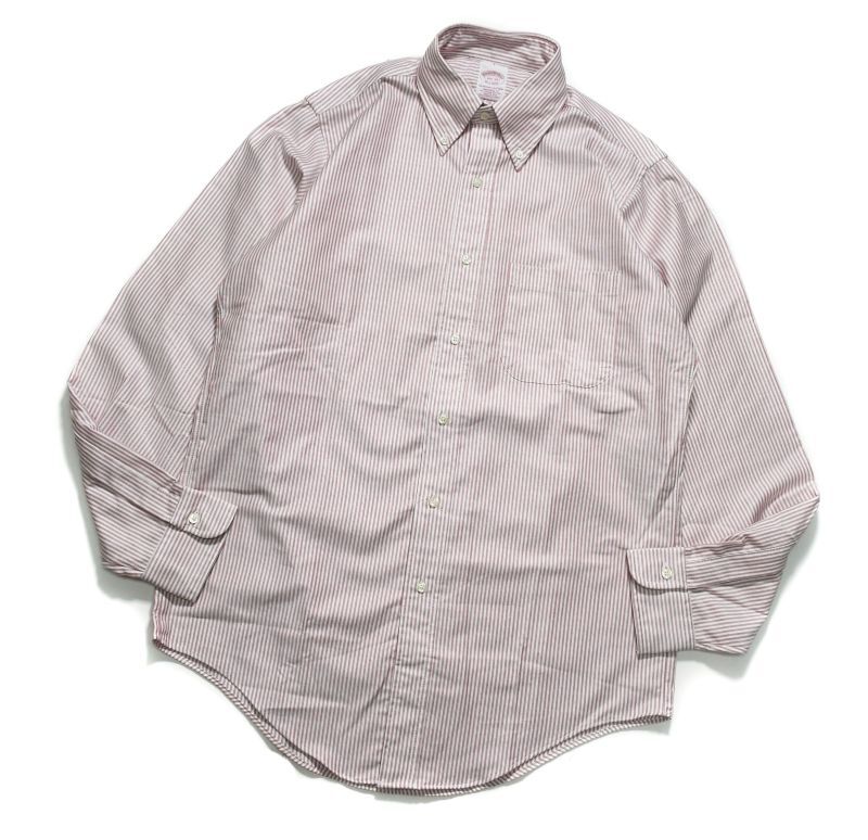 画像1: Brooks Brothers Oxford Button Down Stripe Shirt made in USA ブルックスブラザーズ (1)