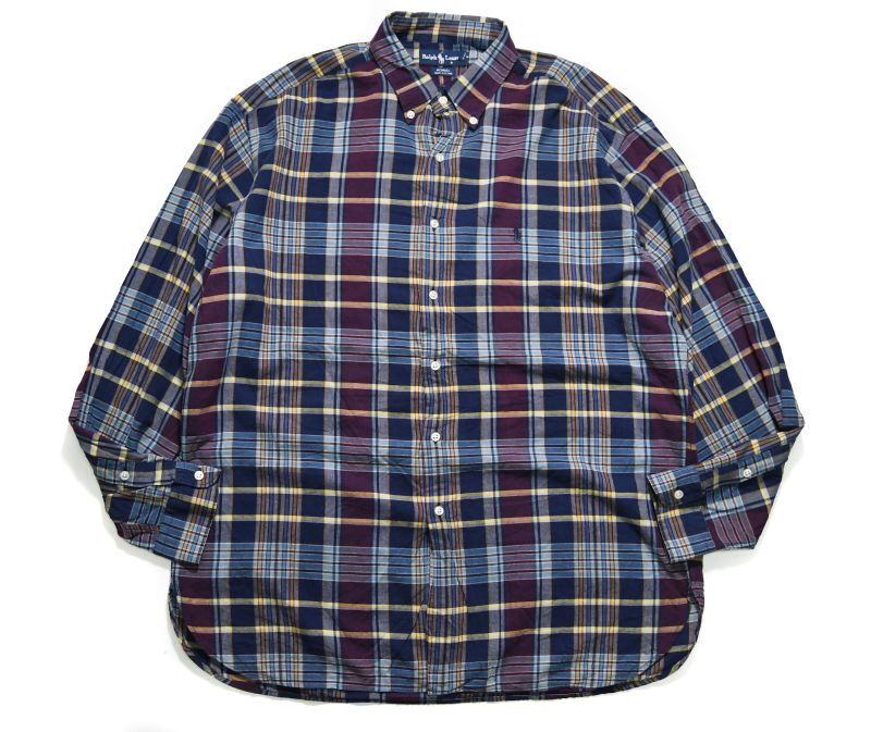 画像1: Used Ralph Lauren Plaid Pattern L/S Shirt "Mcmeel" ラルフローレン (1)