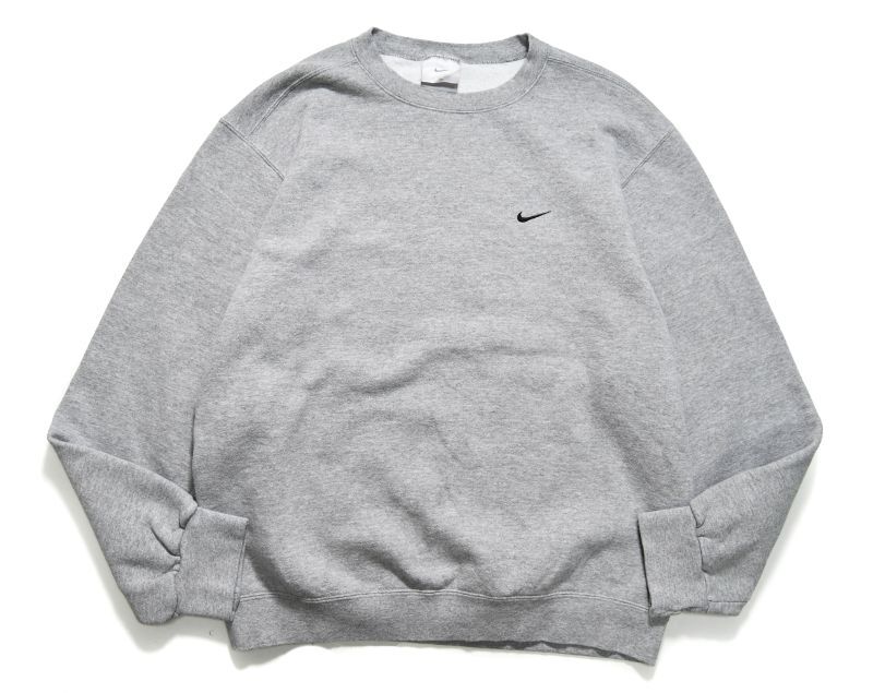 画像1: Used Nike Crew Neck Sweat Shirt Grey made in USA (1)