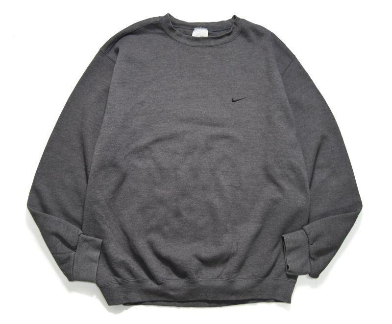 画像1: Used Nike Crew Neck Sweat Shirt Charcoal made in USA (1)