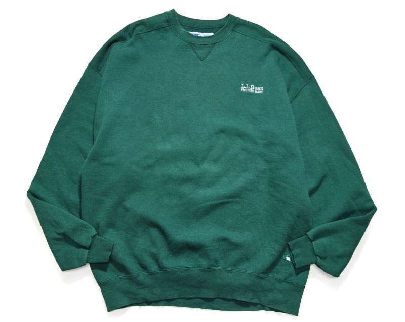 画像1: Used Russell Athletic×L.L.Bean Sweat Shirt Green made in USA (1)