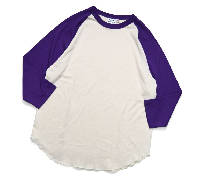 画像1: Walla Walla Sport Raglan Sleeve T-Shirt Ivory/Purple (1)
