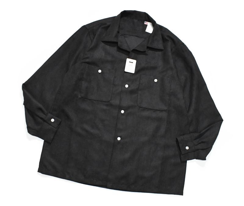 画像1: 【SALE】A.R.P. GABANARO™ Collection Suede Loop Collar Shirt Black (1)