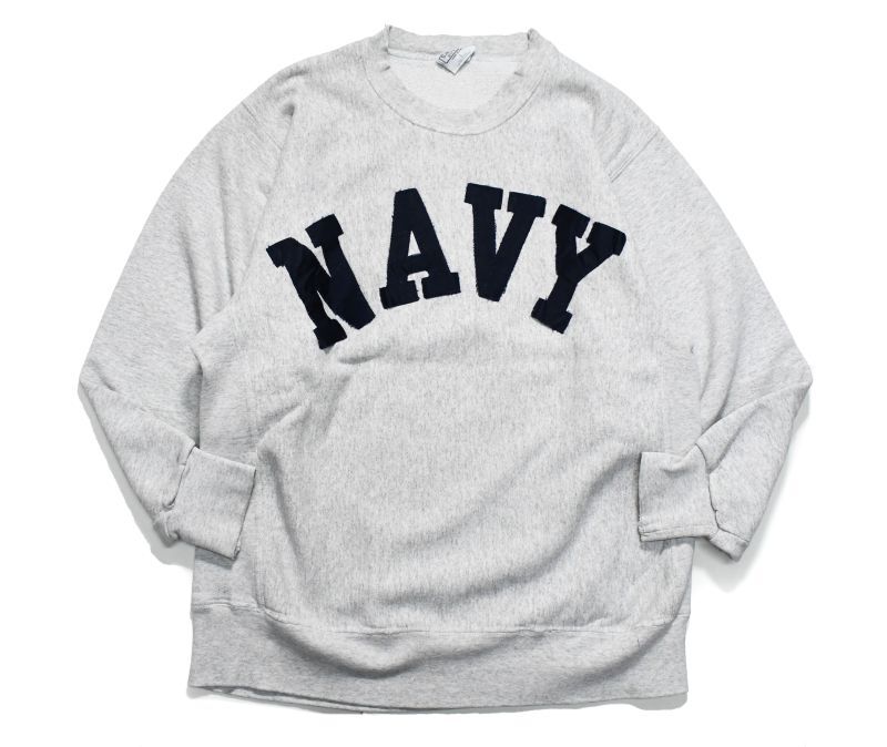画像1: Used Us Navy Crew Neck Sweat Shirt made in USA (1)