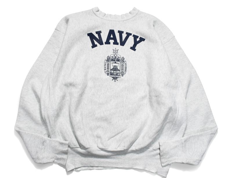 画像1: Used Us Navy Crew Neck Sweat Shirt (1)