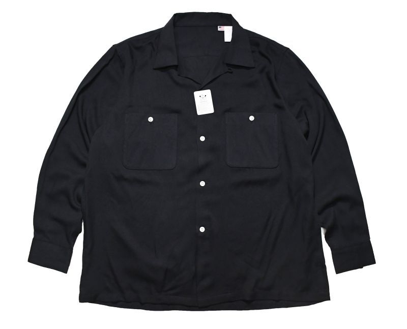 A.R.P. GABANARO™ Collection Rayon Loop Collar Shirt Black