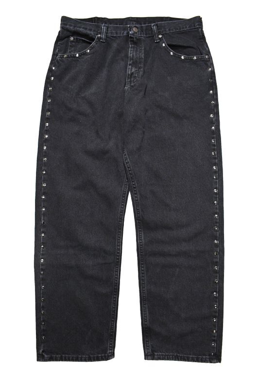 Wrangler Five Star Relaxed Studded Denim Pants Sulfur Black ラングラー