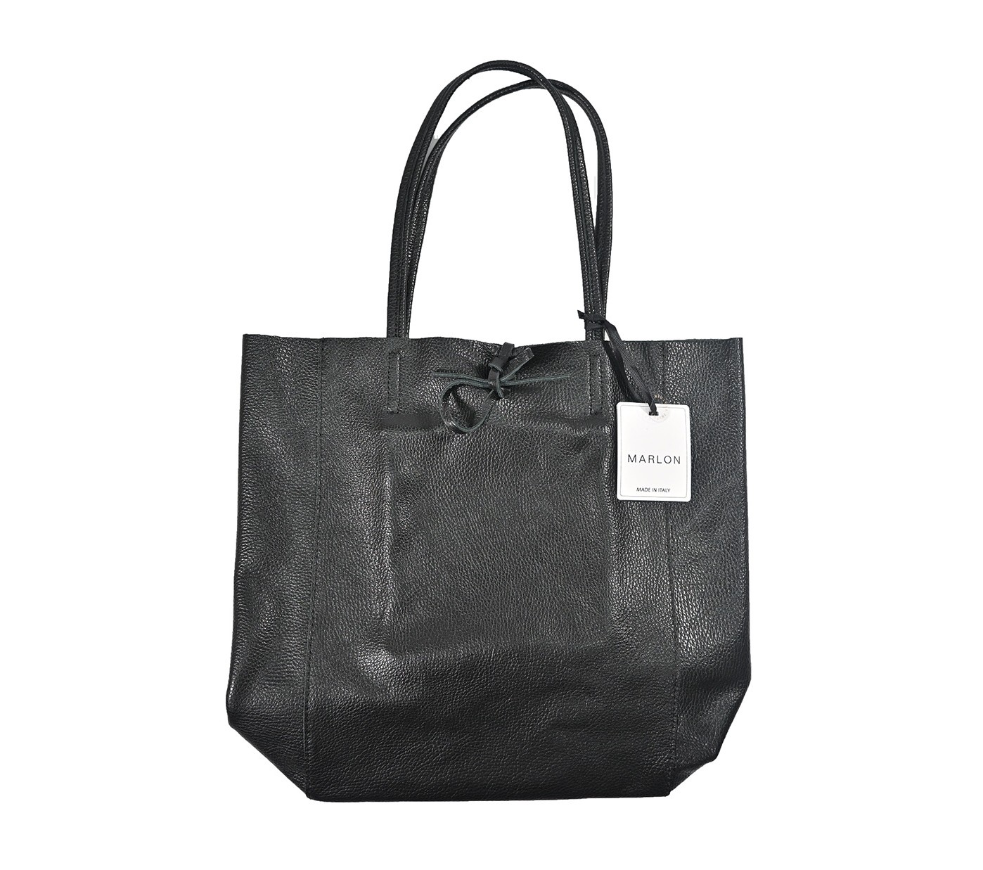 MARLON FIRENZE Shopper Big/ Leather Tote Bag Black